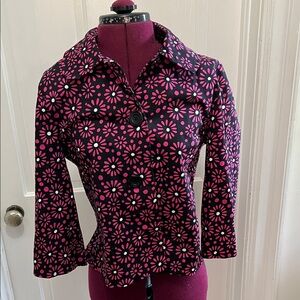 Elementz Black and Pink Daisy Blazer